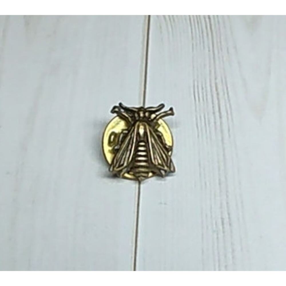 Brass Tone Bumble Bee Wasp Pin for Hat, Lapel, Lanyard, Jacket or Backpack